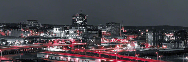 Saint John Night View Panorama - City Market Canvas Art