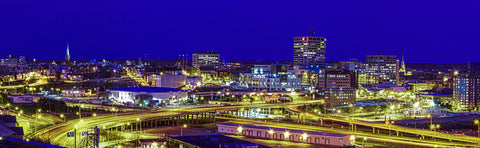 Saint John Night View Panorama Yellow